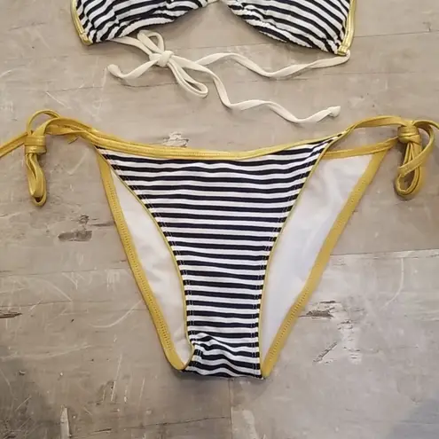 đź’•DIANE'S BEACHWEARđź’• Blue Striped Sailor Triangle Top String Bikini M/L NWOT Size undefined