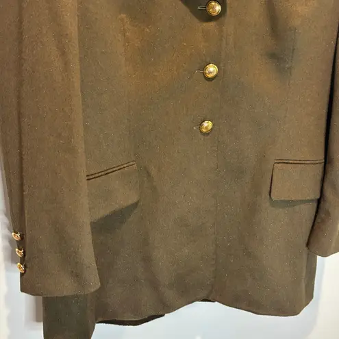 Escada Olive Green & Metallic Angora Blend Blazer Jacket