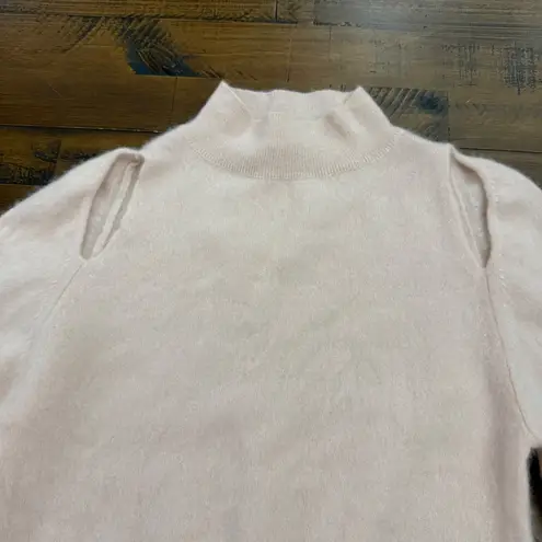 Celford Pink Mock Neck Cutout Shoulder Balloon Sleeve Sweater Size 36 (small)