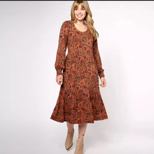 Denim & Co. Canyon Retreat Regular Easy Midi Boot Dress Pockets Sundress LP Size undefined