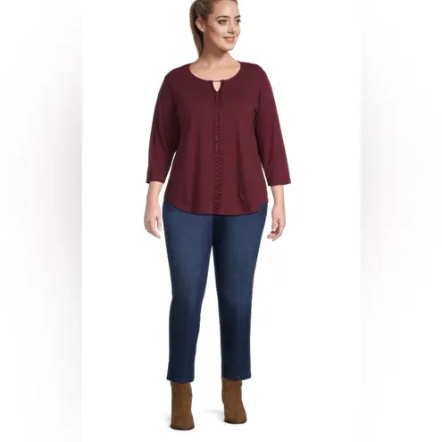 JUST MY SIZE by HANES Womens Pull On Jeans Size 3XP Front Pockets Med Dark New Blue