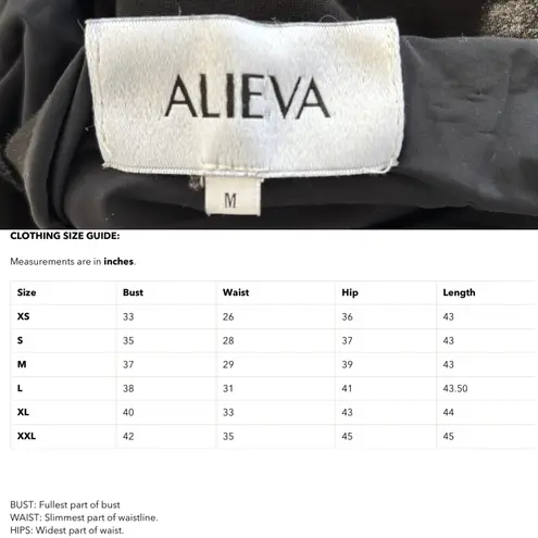 Alieva Dasha Modern One Sleeve Midi Dress Black Size M