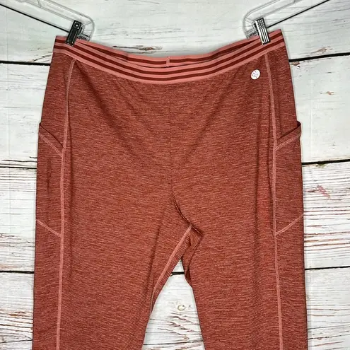 Torrid  Active Sz 4 Pink & Red Elastic Waist Performance Crop Leggings w/ Pockets