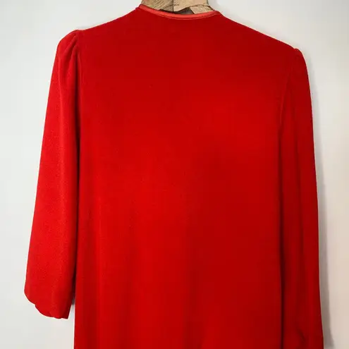 Vanity Fair Velour Red 1/2 Zip Robe Sz Medium