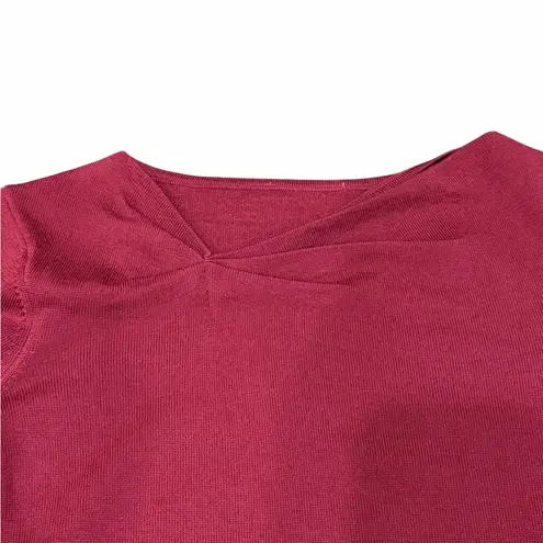 Source Unknown ❤️✨ Women’s Red Merino Wool Sweater Top – Size Small (Pit-to-Pit 17”) – EUC 🧶🌟