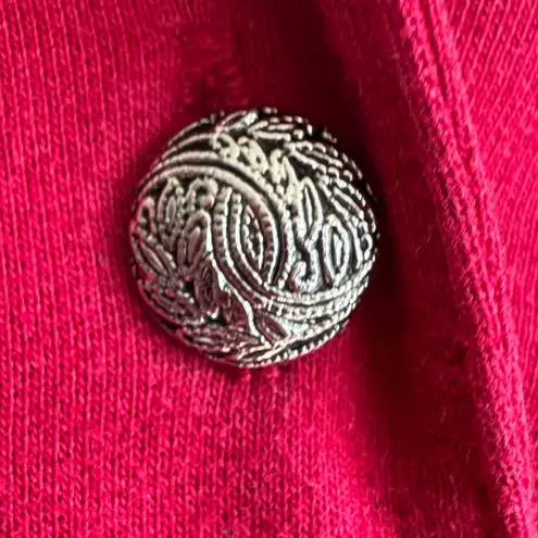 Vintage Red Fall Sweatshirt – 90s Collared Pullover Embroidered Leaves XL