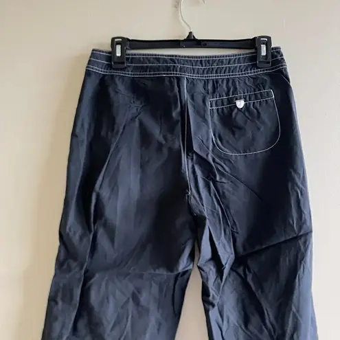 LUCY BLACK WIDE LEG PANTS CROP CAPRI WOMENS SIZE S ATHLETIC RUNNING TIE WAIST