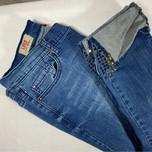 Lolo Denim Design Classic Skinny Crop with Embellished Cuff Junior Size 11