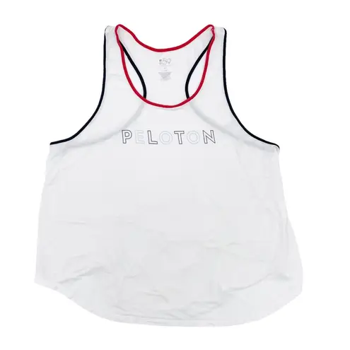 Splits59 Peloton Women's White Ringer Racerback Tank Top Size XL