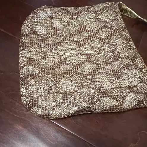 Shea Shea Vintage Gold and Cream Metal Mesh Slouchy Shoulder Bag Purse