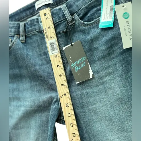 Women's studio blue Blue Bootcut Jeans Size M Mid Rise Classic Fit Denim