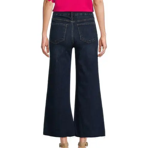 Kut From The Kloth  Meg Wide Leg High-Rise Fab Ab Raw Hem Ankle Length Jeans 8
