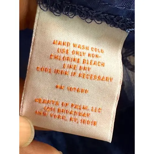 Hearts Of Palm Womens Sheer Blue Leopard Print Button