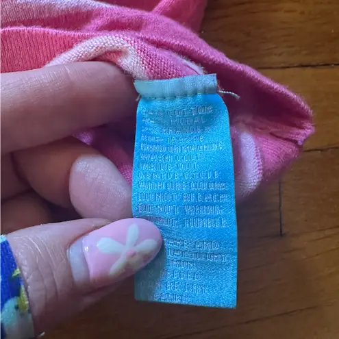 J. McLaughlin Pink on Pink Stripe Cotton Modal Blend Pocket Sweater, Size M