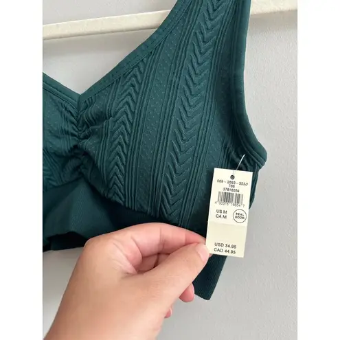 Aerie NWT  V-Neck Ribbed Sports Bra Green Size Medium