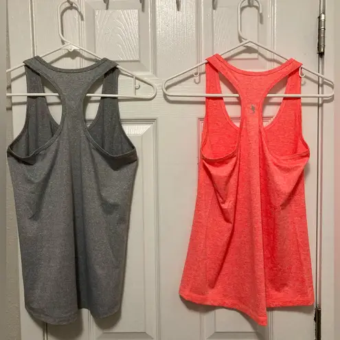 icyzone Lot if 2 Racerback Orange & Gray Athletic Tank Tops