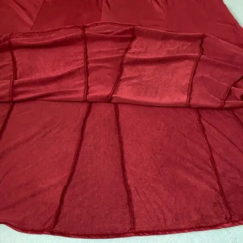 COLLECTIONS ETC. maxi skirt faux suede godet fluted style burgundy NEW size XXLG Purple