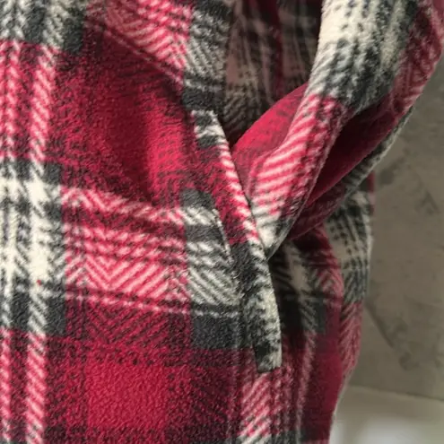 Soho Threads Pink Plaid White Sherpa size M