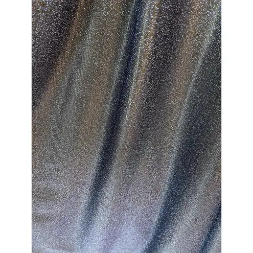 Let's Prom Cinderella Shimmery Blue Dress Mesh Details Corset Double Straps XS