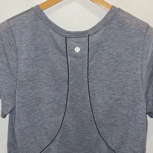 Lululemon Womens Long Distance Short Sleeve Top Heathered Asphalt Grey Small Gray