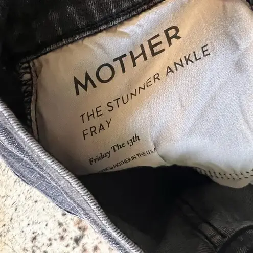 MOTHER DENIM The Stunner Ankle Fray Skinny Jeans in Friday the 13th Size 27 Black