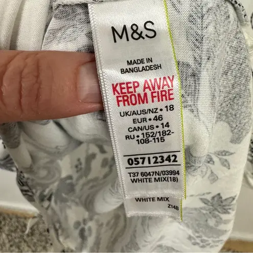 Day Dreams Duvet Days White Black Jungle Leopards Print Midi Dress Women 18 NWOT