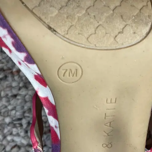 Kelly & Katie Litton Strappy Heel Sandals Pink Purple Size 7 Zip Platform - Image 9