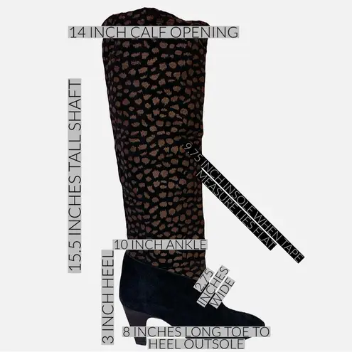 Nina BLACK & BROWN SPOTTED GENUINE SUEDE PULL ON KNEE HIGH BOOTS (5.5)