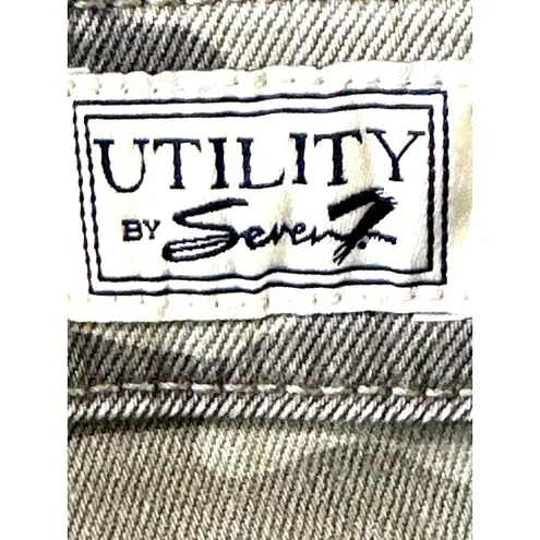 Seven7 Utility Ankle Skinny Fit Jeans Concrete Camouflage Denim Pants Soft Sz 1