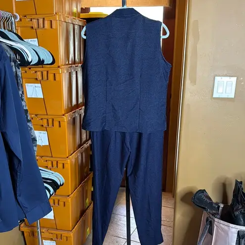 Vintage Indulgence Indigo Blue Jean Vest Pantsuit Size Large