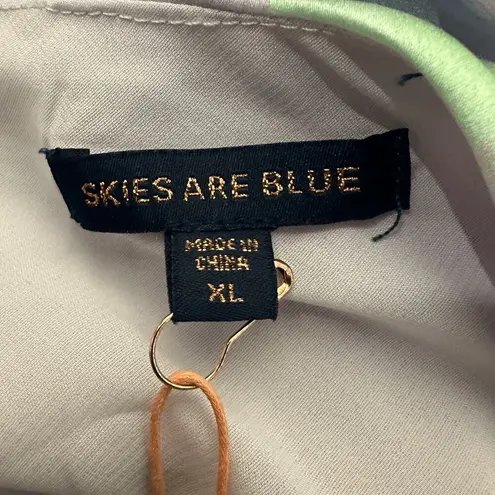 Skies Are Blue NWT Slip Maxi Dress Womens XL Multicolor Satin Sleeveless Tie Dye