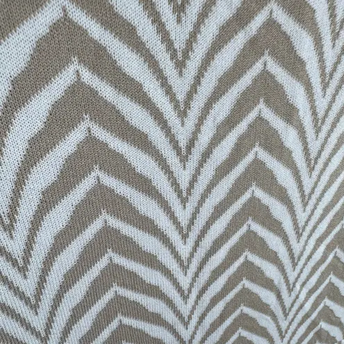 Black Saks Fifth Avenue NWT Tan Cream Cap Sleeve Knit Knee Length Dress Size XL