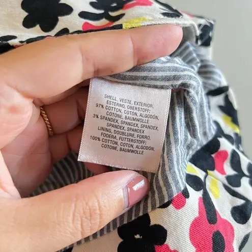 Anthropologie  Dahlia Floral Jacket Cap Sleeve One Button Down Womens‎ Size 6 - Image 4