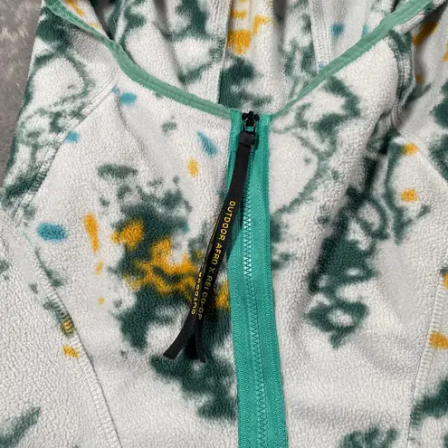 REI Coop Outdoor Afro Hoodie Small Pullover 1/4 Zip Hiking Packable Travel Flaw Green