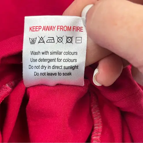 Kettlewell Womens Size Large LL Pink Red Short Sleeve Popover Top Dolman *FLAW