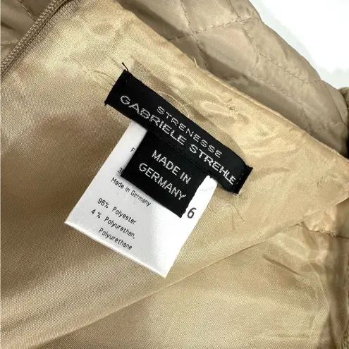 Strenesse Gabriele Strehle Quilted Rope Belt Skirt Tan Size 6