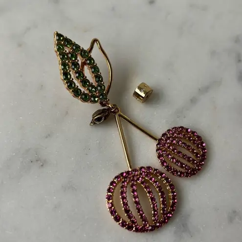 Kurt Geiger NWOT Gold and Purple Cherry Earrings