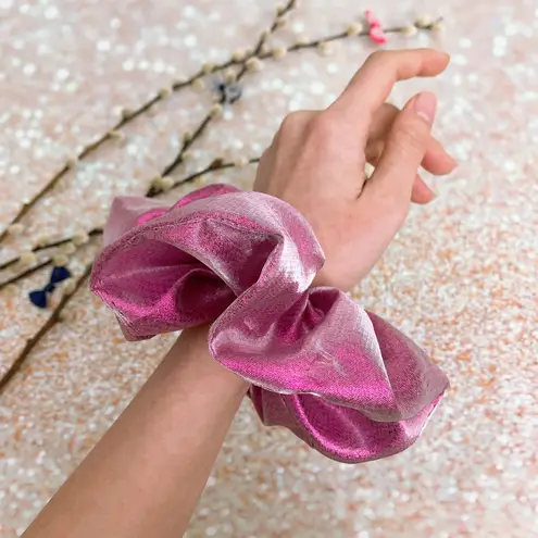Electric Pink Metallic Jumbo Oversized XXL Scrunchie