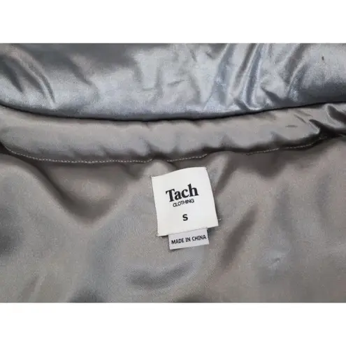 Tach Clothing Mirna Silver Metallic Short Puffer Jacket Size S Cropped