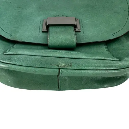 Reed Krakoff Green Leather Front Flat Shoulder Bag Handbag Career