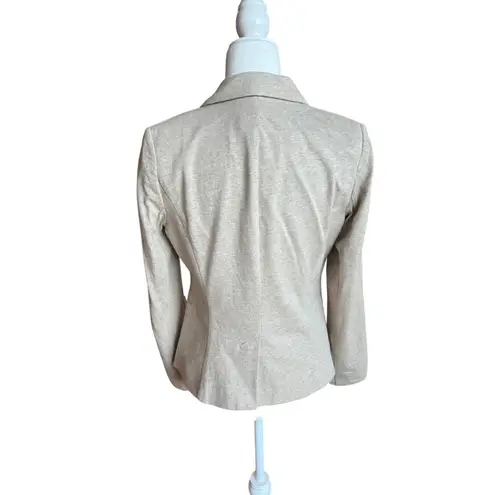 British Khaki One Button Soft Structured Blazer Women's Size S Heathered Tan
