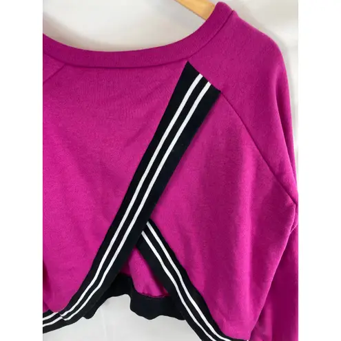 RACHEL Rachel Roy Yasmin Cross Back Sweatshirt Size Medium Pink