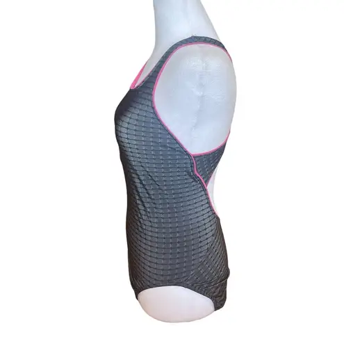 Nike  Womens One Piece Swimsuit Gray and Pink