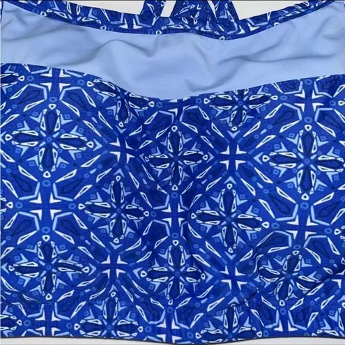 UV Skinz Blue Medallion Crisscross Swim Bra Bikini Top UPF 50+ Women’s XL