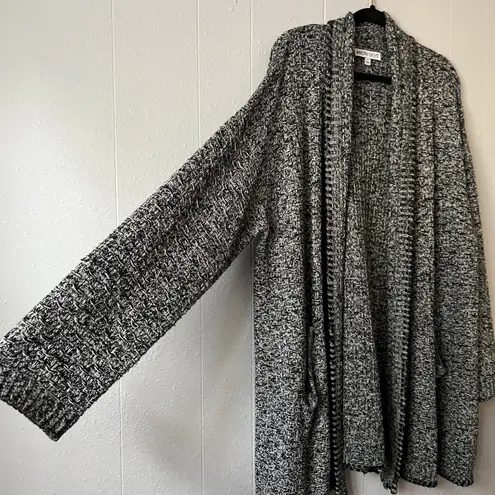 Meri Skye Open Front Chunky Knit Cardigan Womens 2X Cotton Casual Wear Capsule Gray