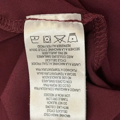 Nina Leonard Miracle Matte Jersey Tunic Dress Pockets Womens Size L Burgundy