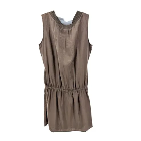 Esprit Y2K Brown Sleeveless Tiered Mini Dress Size 16 Smocked Cottagecore