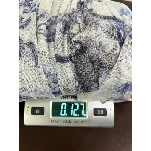 Johnny Was Logan Embroidered Mesh Tiered Maxi Dress Boho Floral Blue Large