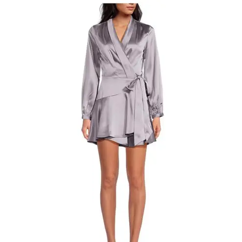 Lucy Paris NWOT Adonia Satin Wrap Dress in Lavender Women’s size Small