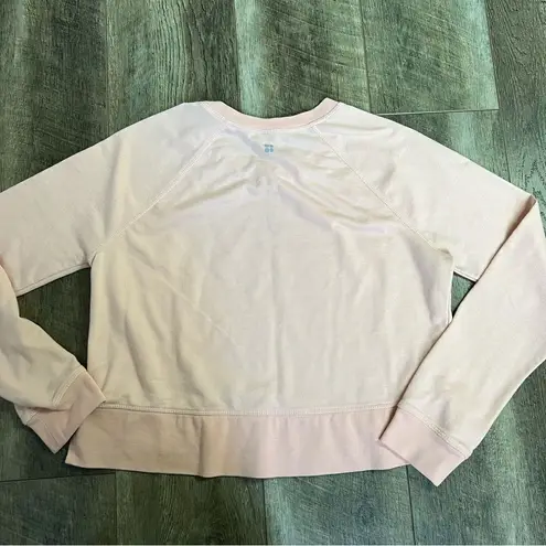 Sweaty Betty  Chelsea Crop Sweatshirt Light Pink Crewneck Pullover Size Small